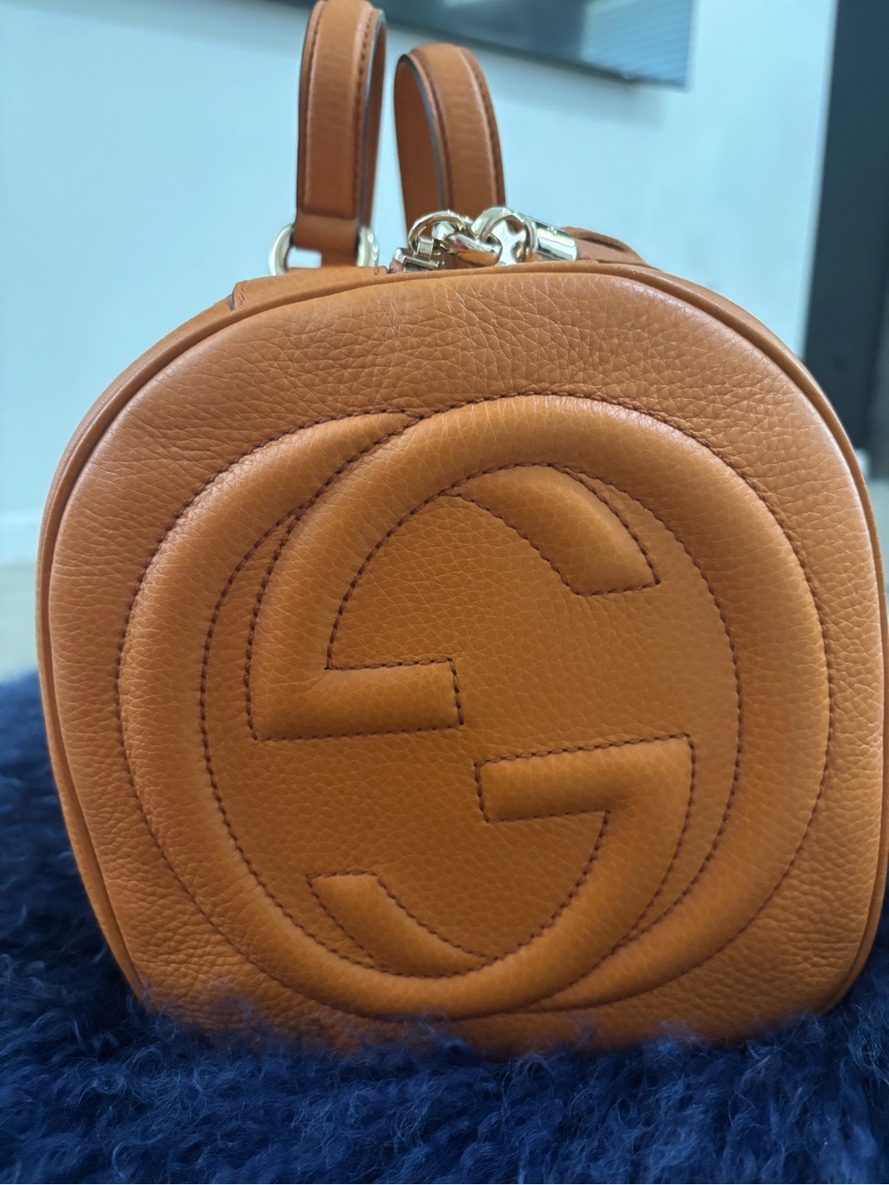 Gucci Leather Boston Bag in orange